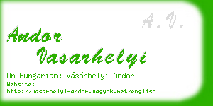 andor vasarhelyi business card